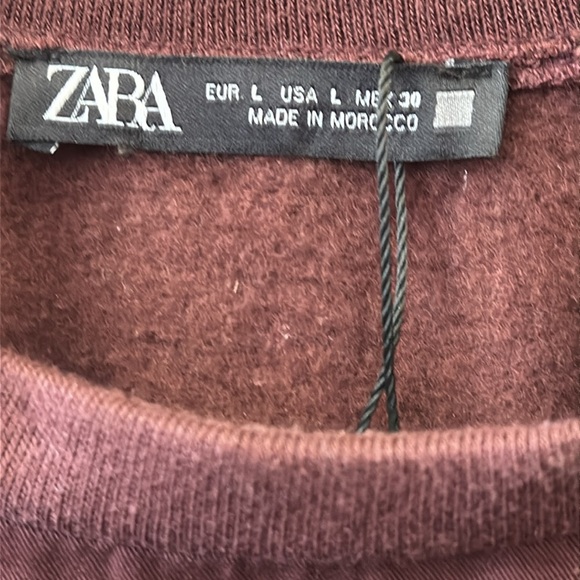 Zara ruffle layered burgundy dress Size large - Picture 4 of 7